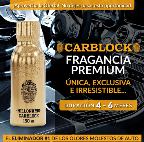 CARBLOCK PERFUME PARA AUTO AROMA MILLONARIO