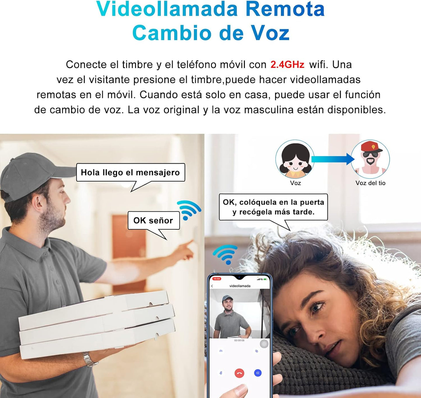 TIMBRE CON CAMARA DE VIDEO INALAMBRICA